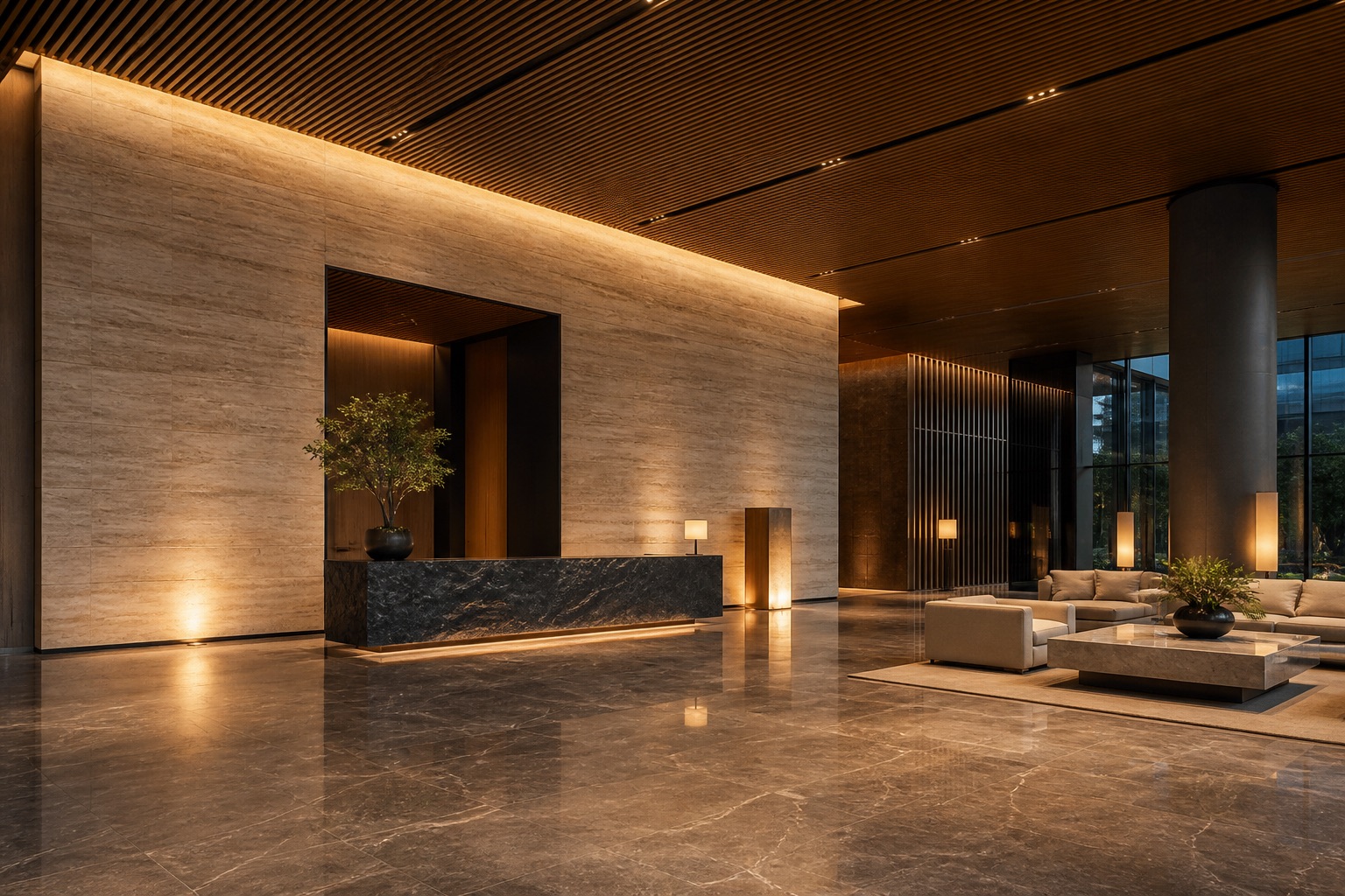 Architectural materials for hotel and commercial interiors