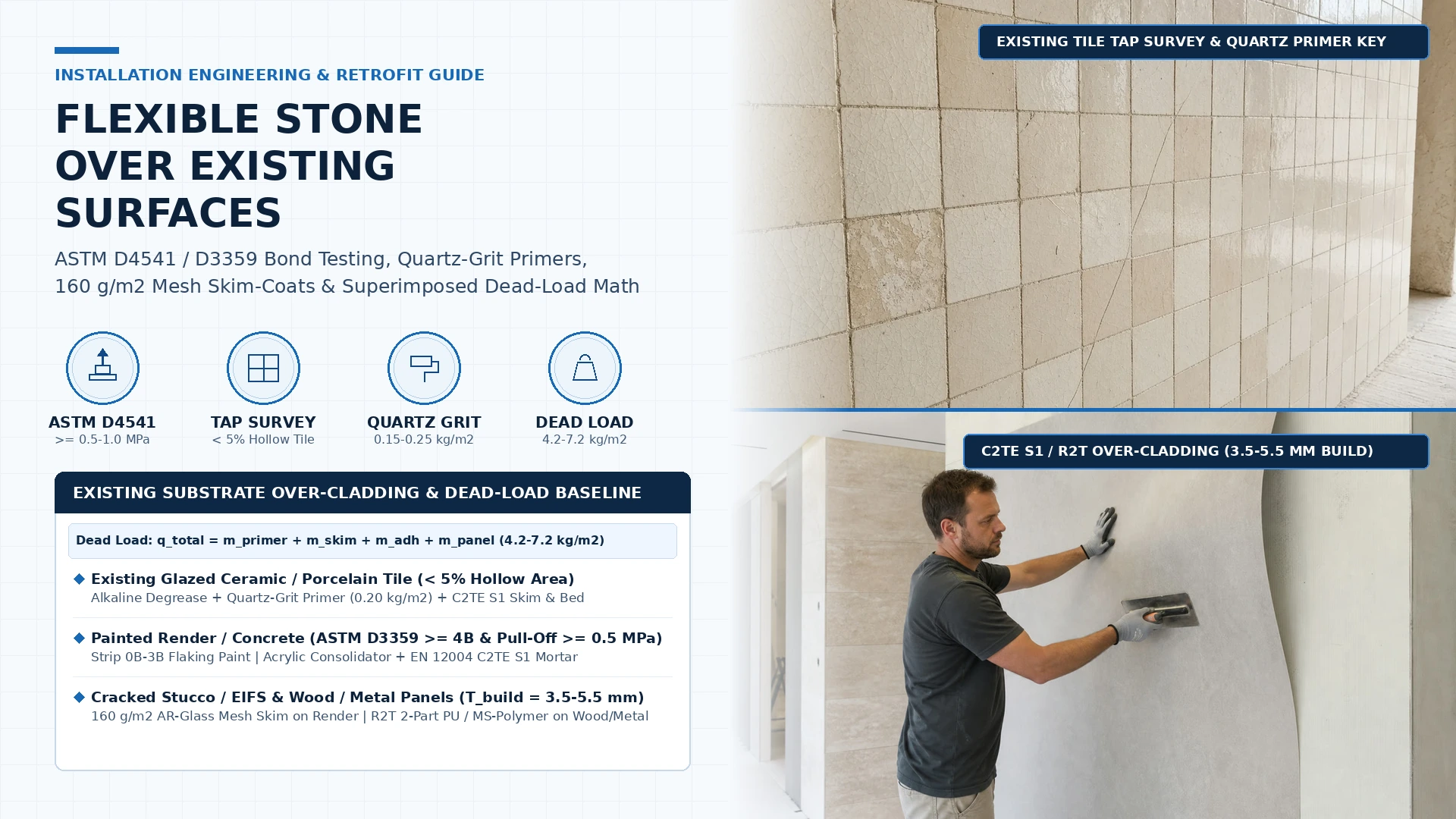 Installing Flexible Stone Over Existing Surfaces: Tile, Render, Paint & Board Retrofit Guide